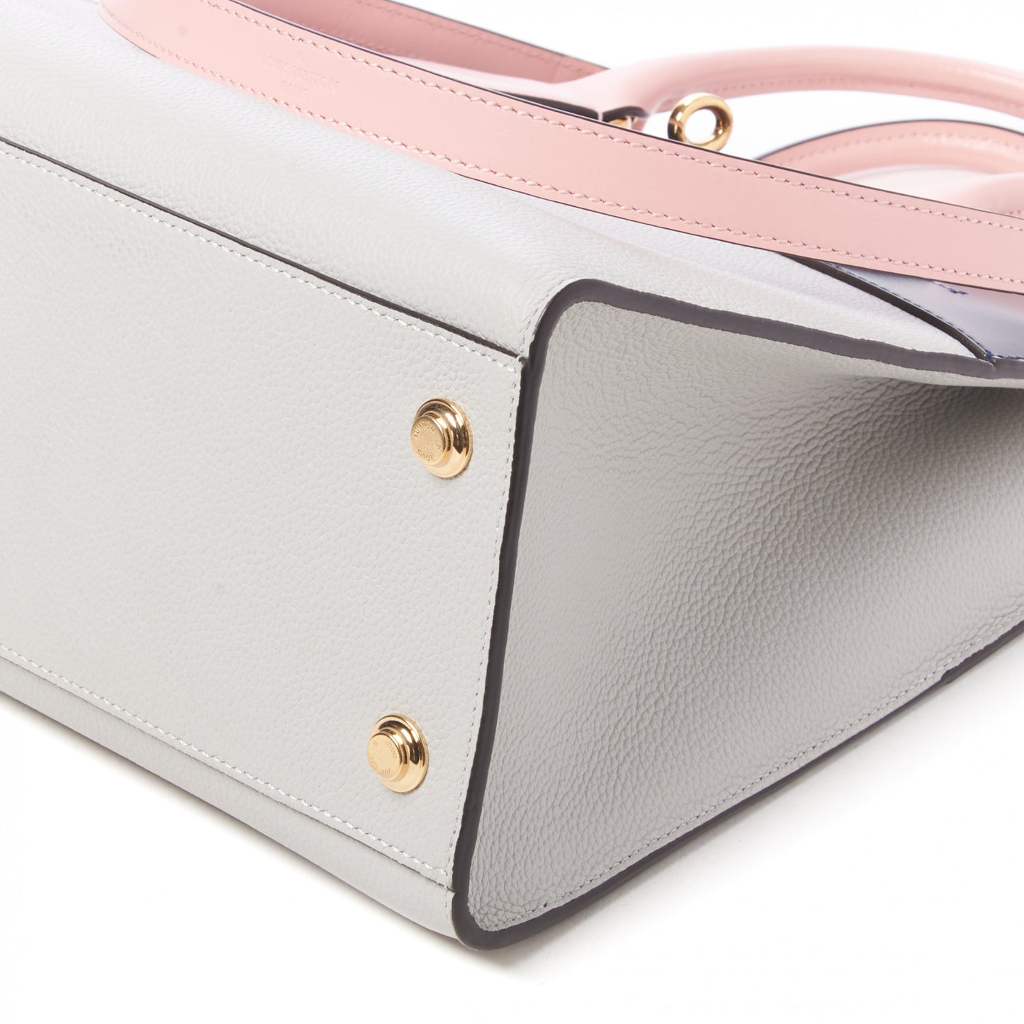Calfskin City Steamer MM Gris Antartica Navy Rose Doux