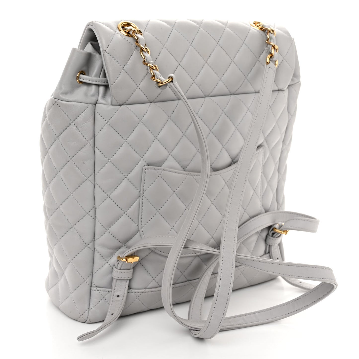 Calfskin Quilted Large Urban Spirit Backpack Grey