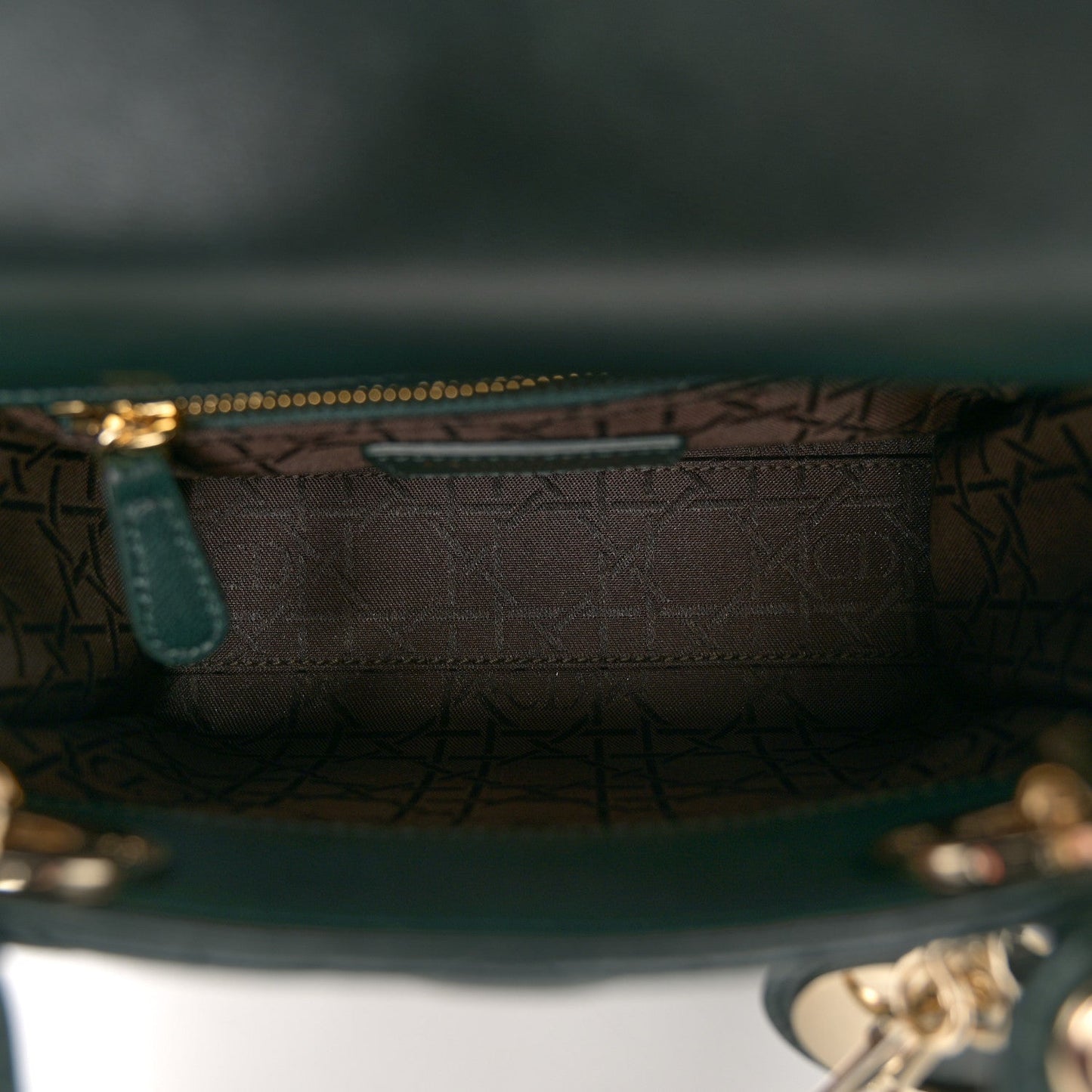 Lambskin Cannage Mini Lady Dior Dark Green