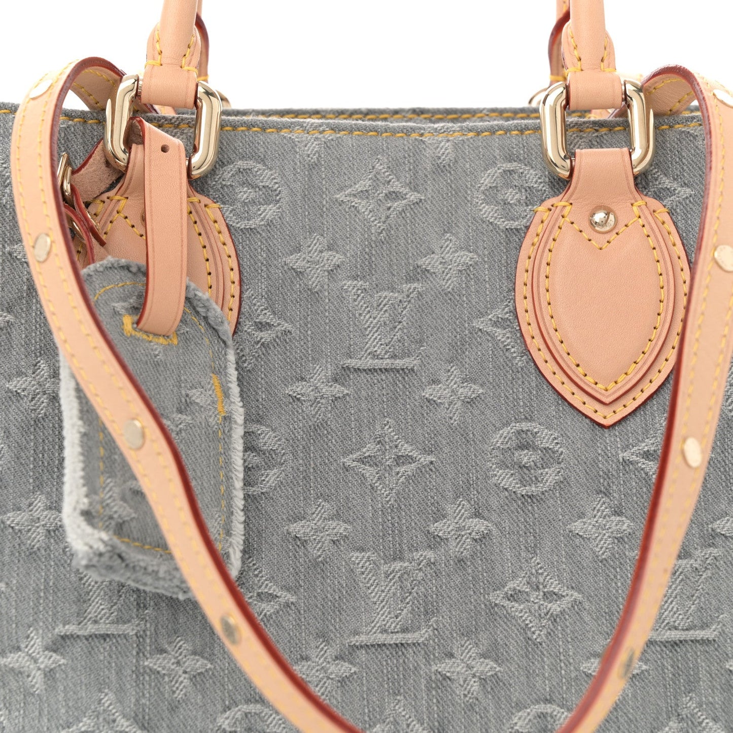Monogram Denim Onthego MM Washed Gray