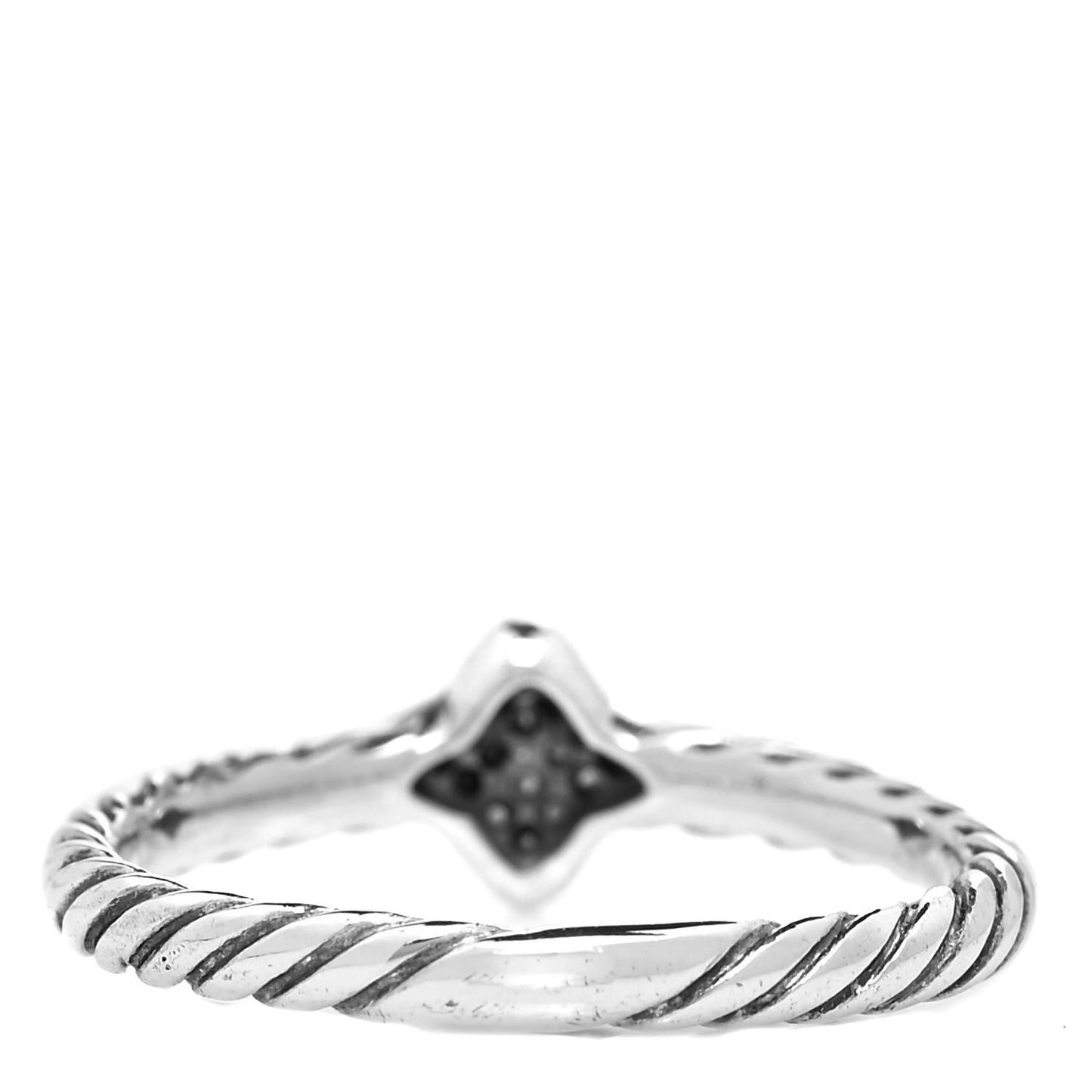 Sterling Silver Diamond Quatrefoil Ring 54 6.75