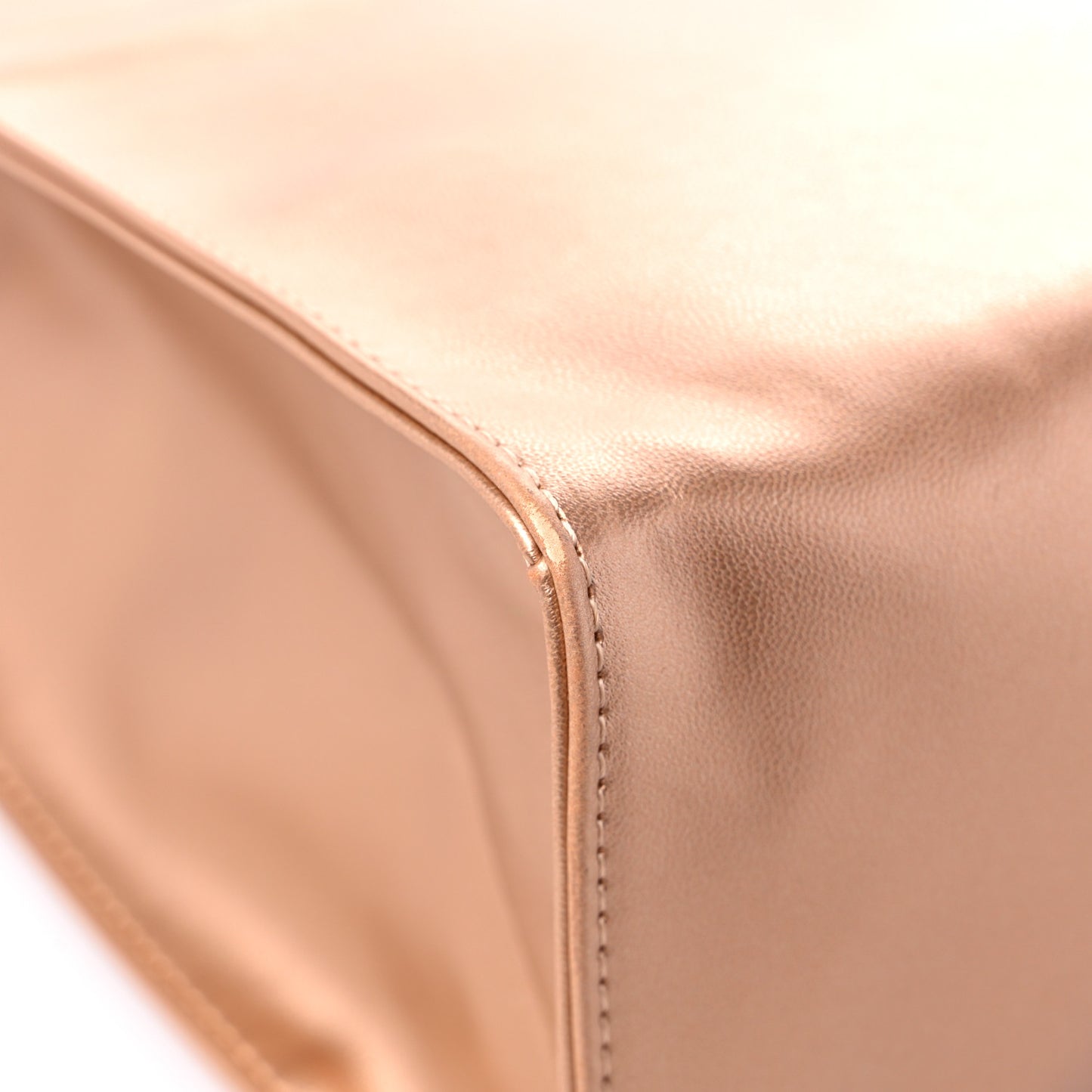 Metallic Vegan Leather Medium Shopping Bag Copper