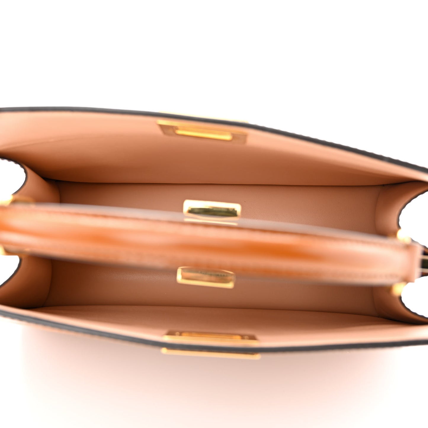 Vitello King Luxor Shiny Nappa Medium Peekaboo I SEE U East West Satchel Brandy Light Rose