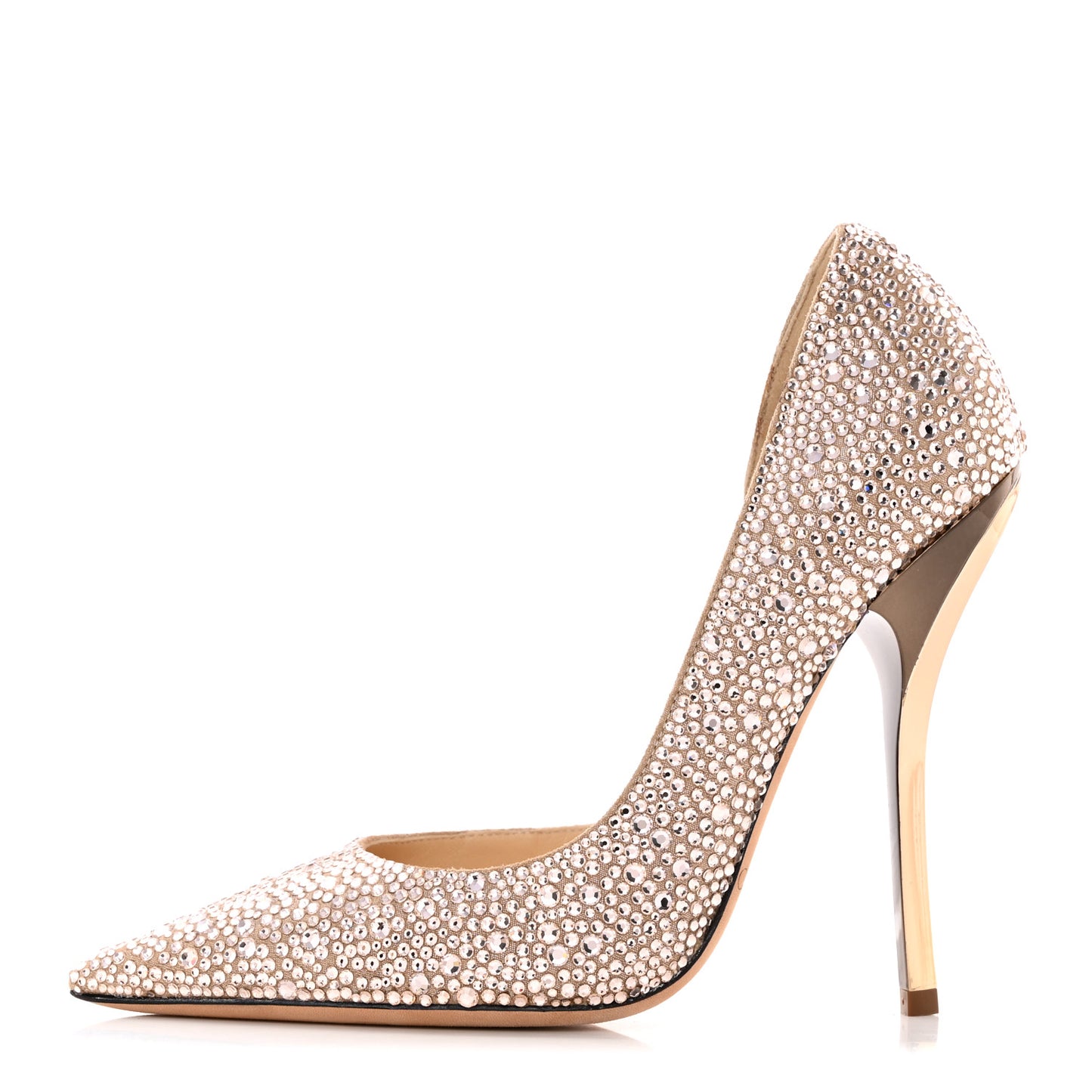 Crystal Shimmer Suede 100 Pumps 36 Gold