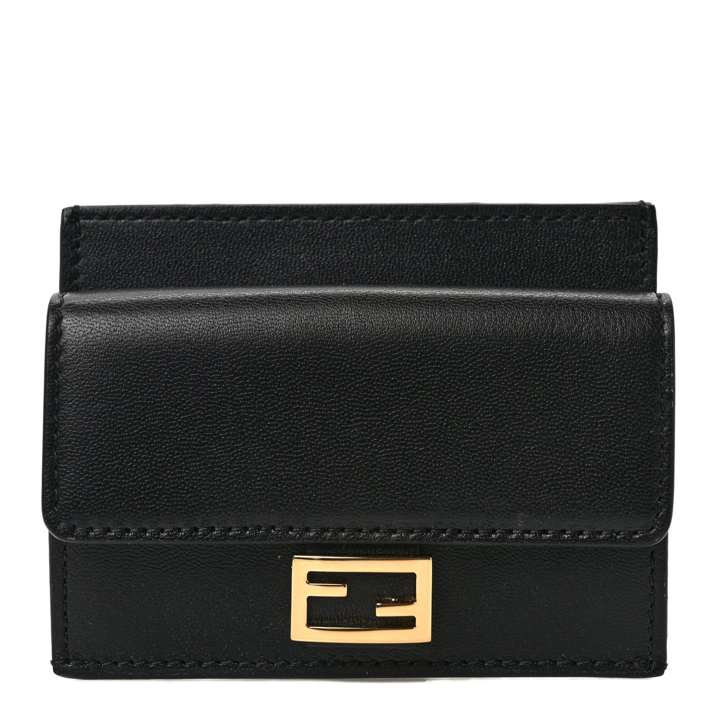 Nappa Matisse FF Diagonal Embossed Fold Over Card Holder Wallet Black