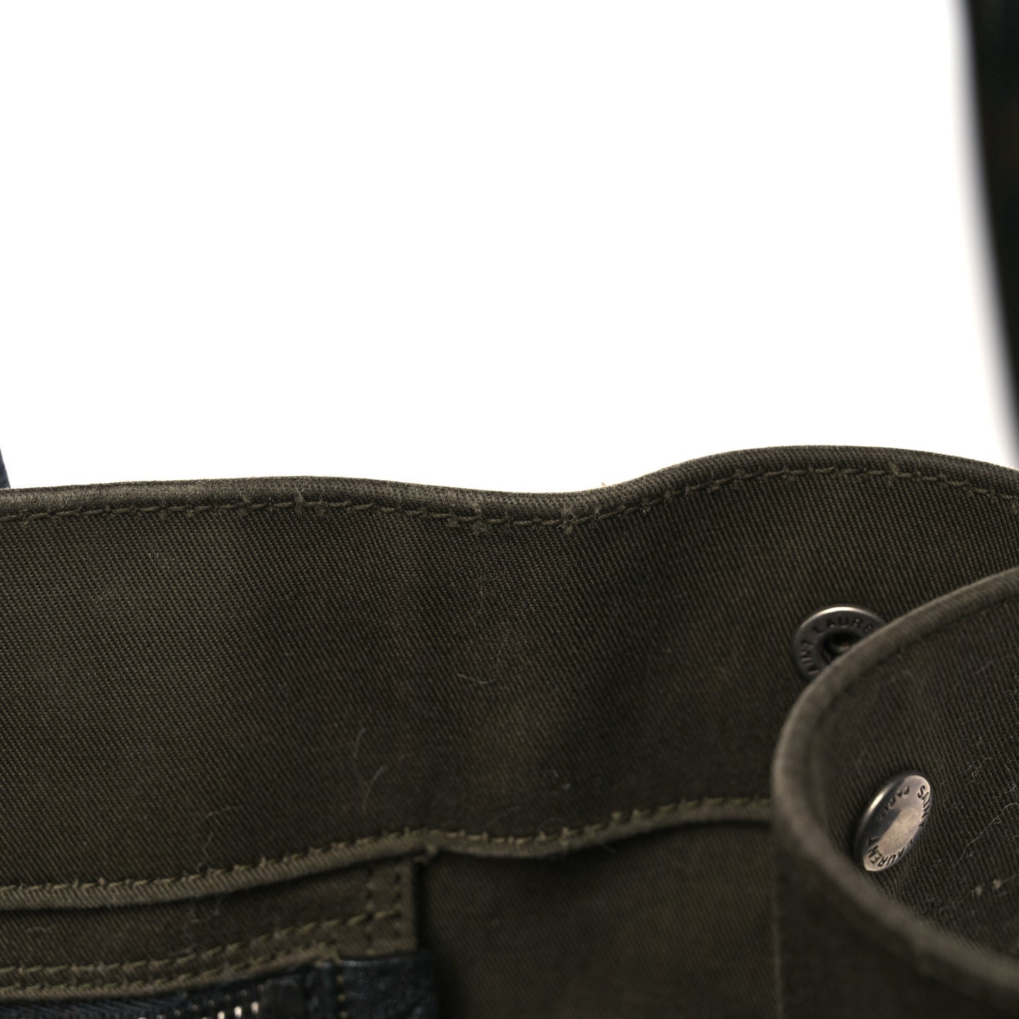 Linen Calfskin Rive Gauche Tote Khaki