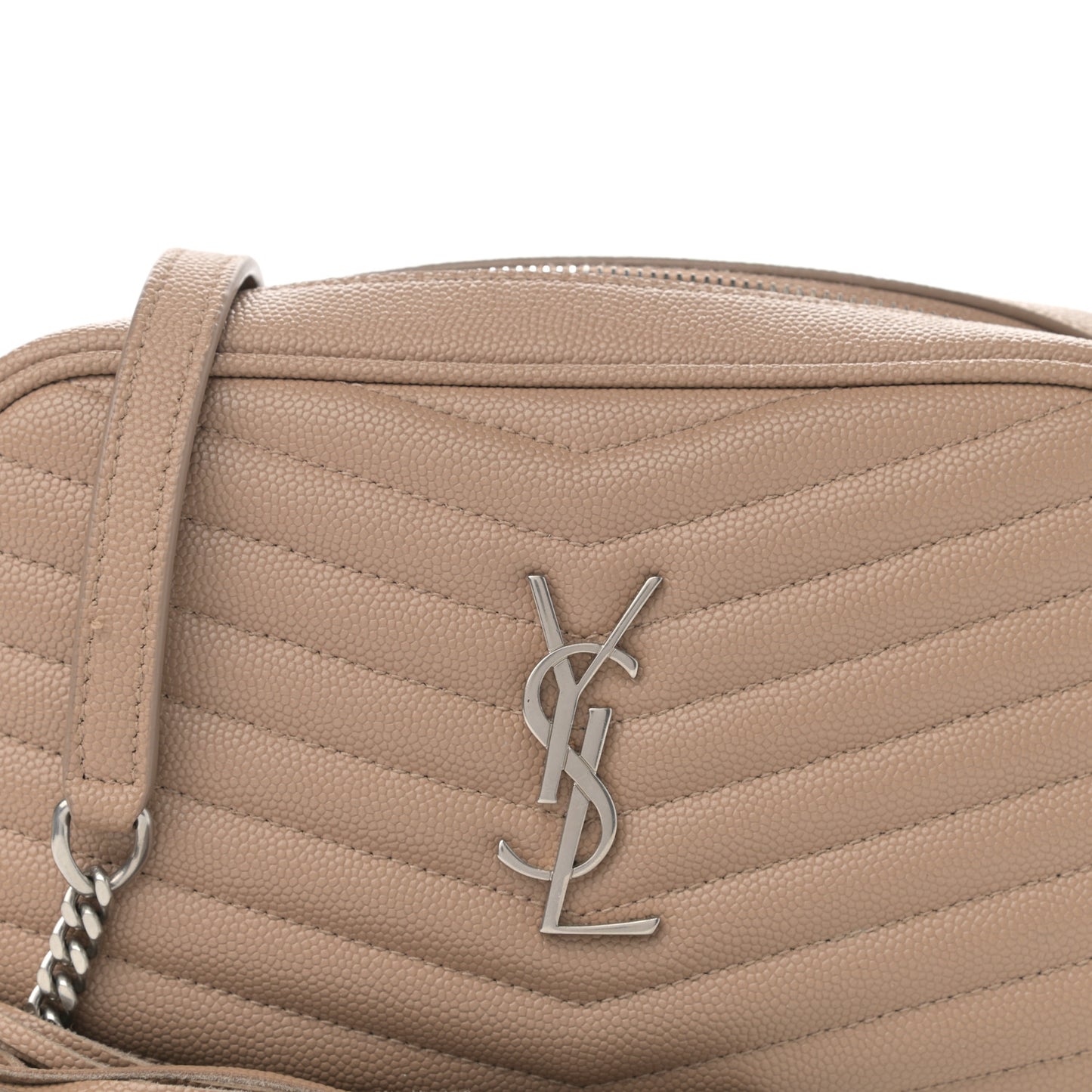 Grain De Poudre Matelasse Monogram Mini Lou Camera Bag Dark Latte