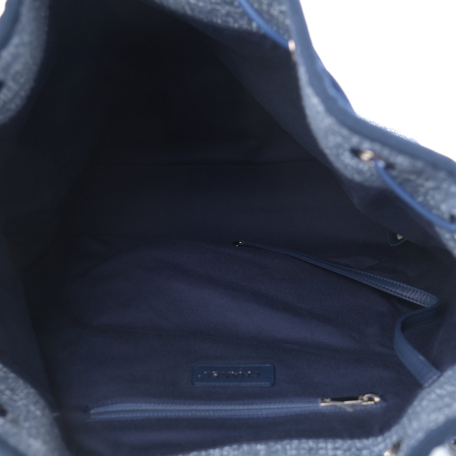 Chanel Canvas Large Deauville Backpack Blue 5 of 12