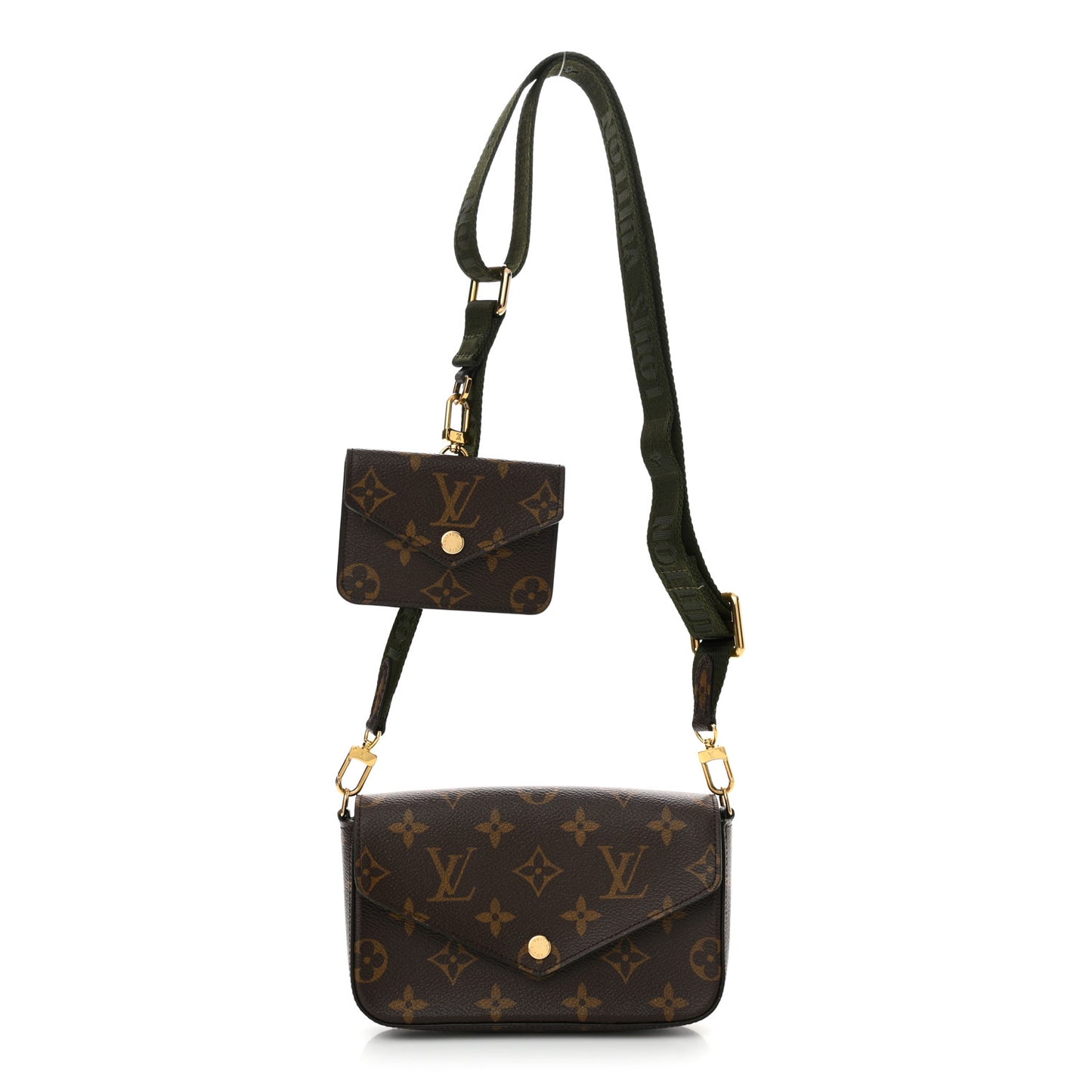 Monogram Felicie Strap & Go Kaki