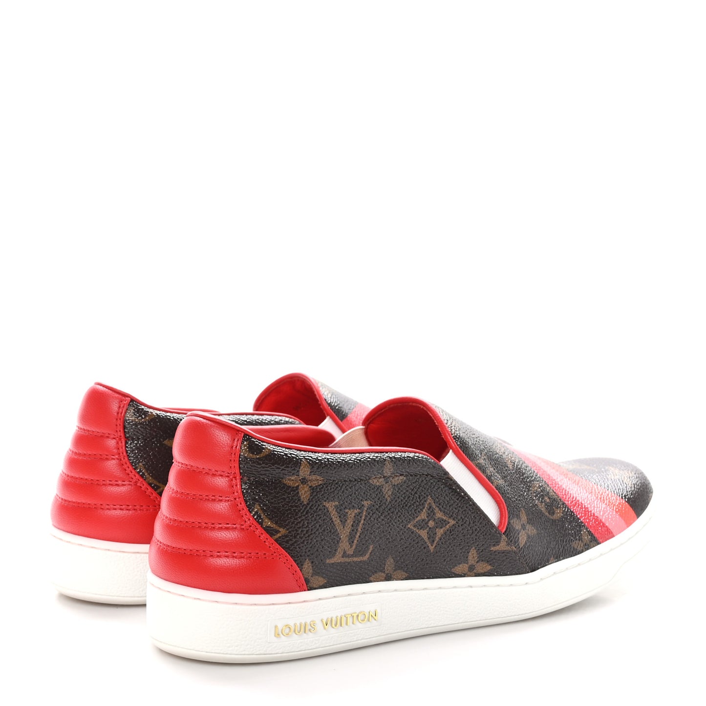 Monogram Frontrow Slip On Sneakers 40 Rouge