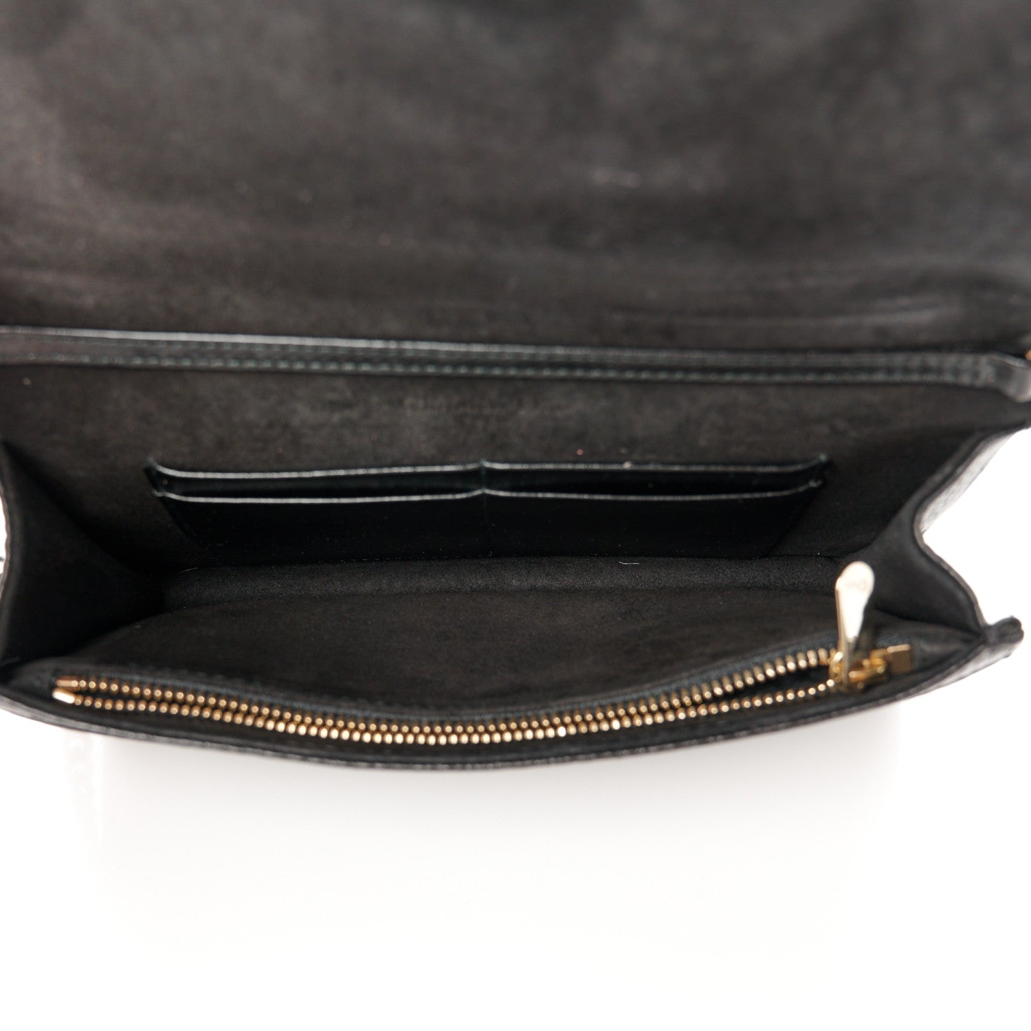 Christian Dior Grained Calfskin Diorama Wallet on Chain Pouch Black 5 of 10