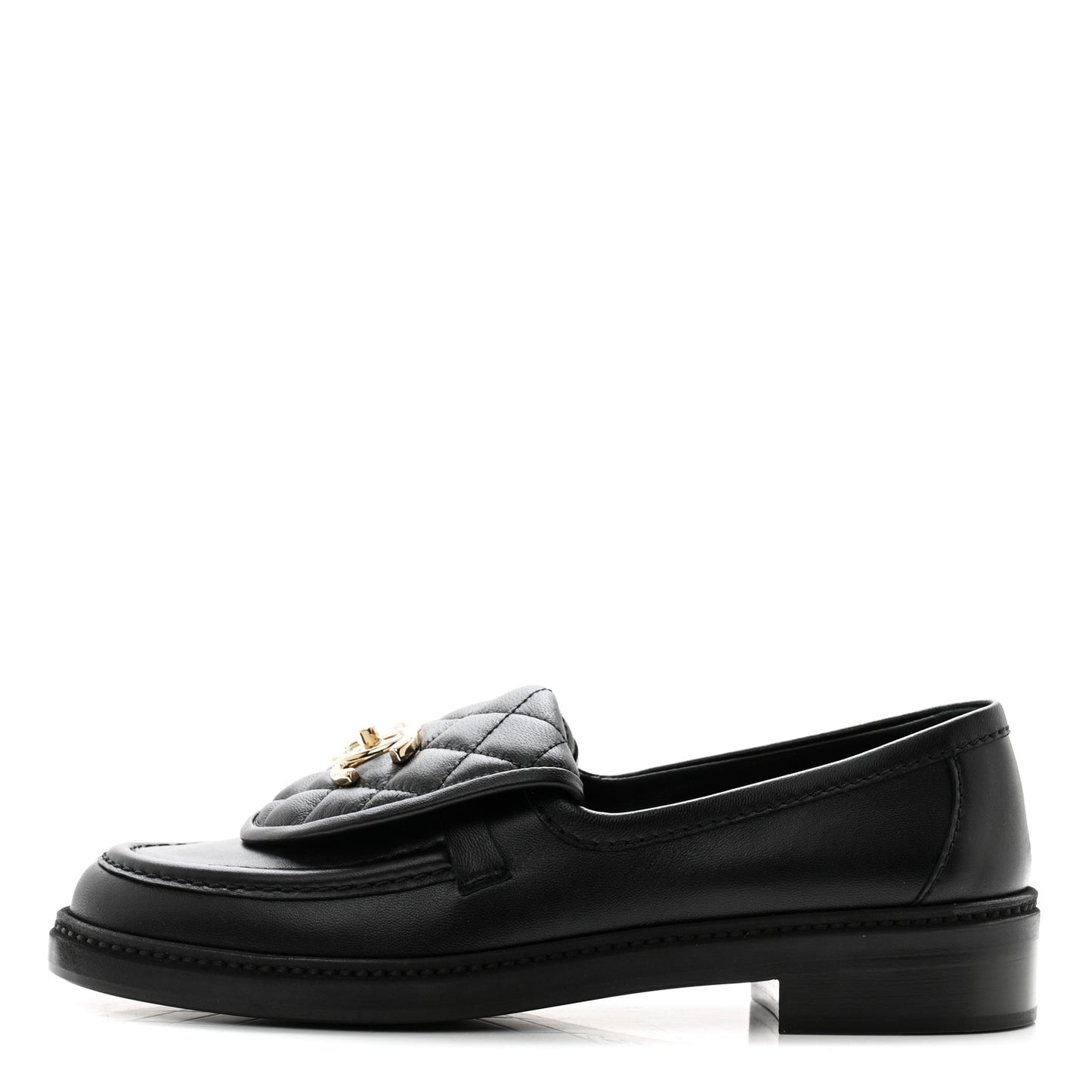 Lambskin Quilted CC Turnlock Loafers 37 Black