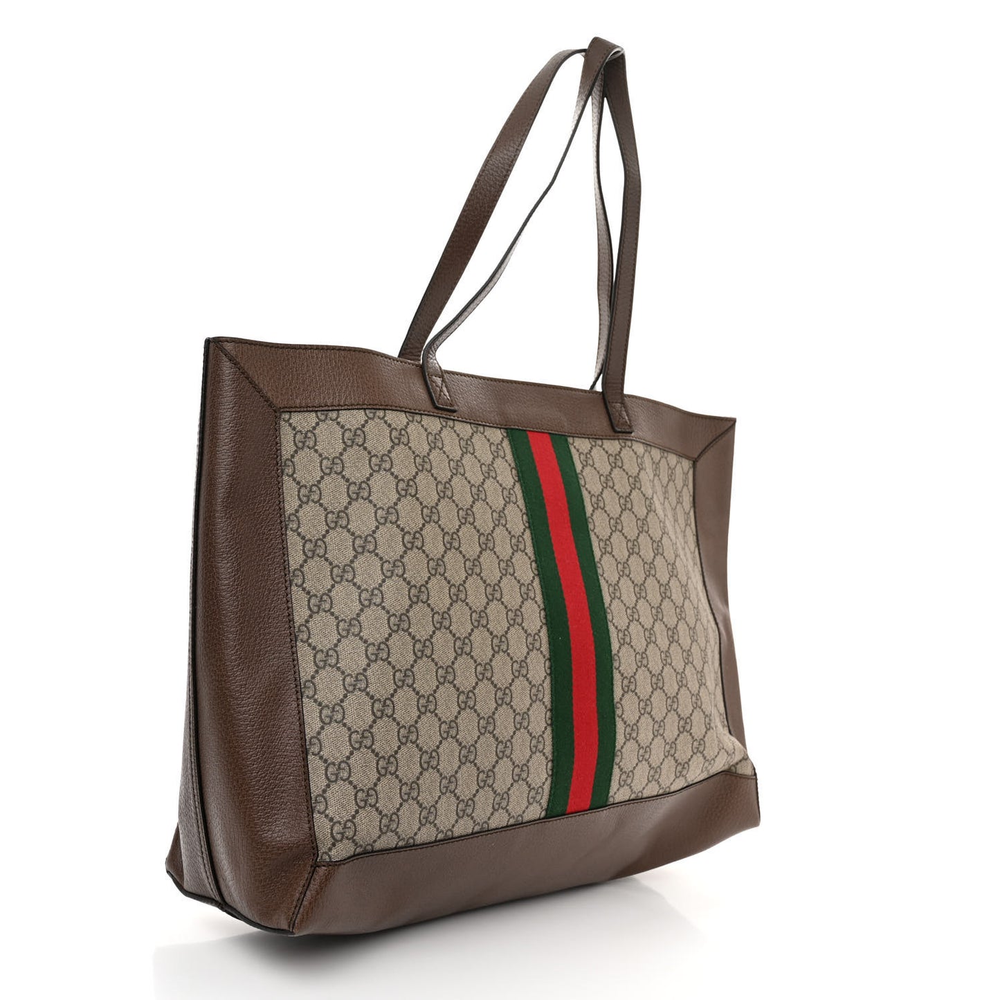 GG Supreme Monogram Web Ophidia Tote Brown