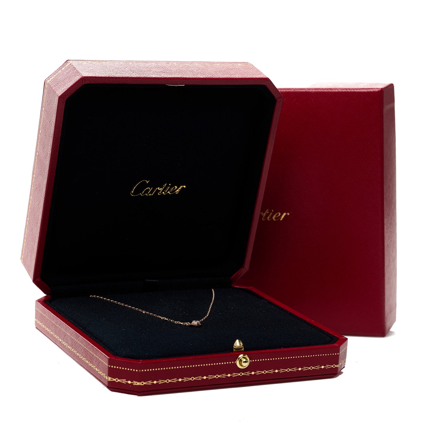 18K Pink Gold Diamond LM D'Amour Pendant Necklace