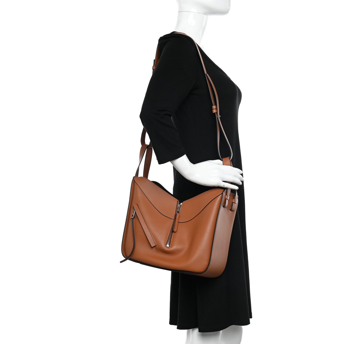 Calfskin Small Hammock Shoulder Bag Tan