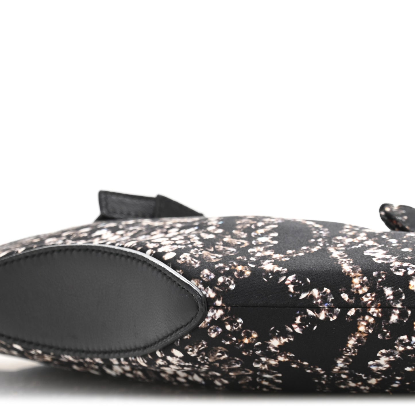 Silk Dandelion Print De Manta Clutch Black