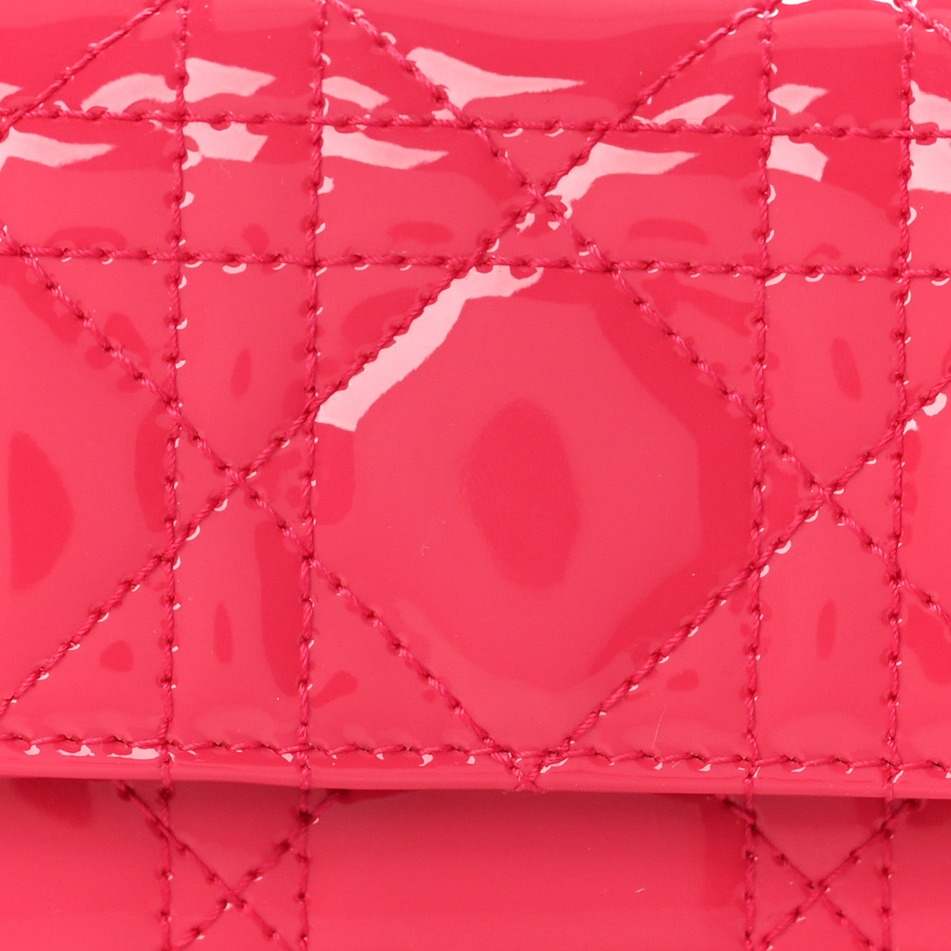 Christian Dior Patent Cannage Lady Dior Lotus Wallet Warm Fuchsia 9 of 9