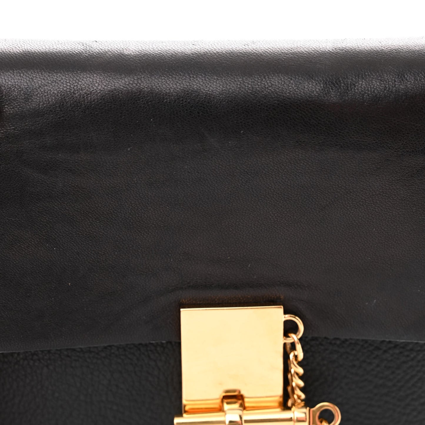Grained Calfskin Lambskin Mini Drew Shoulder Bag Black