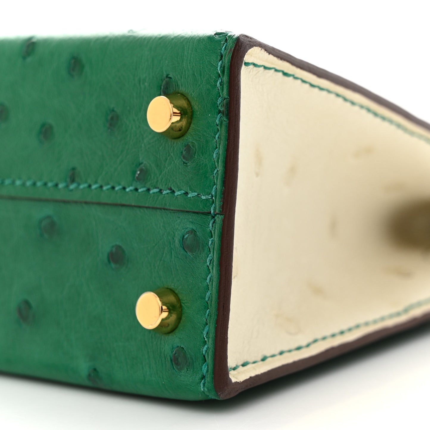 Ostrich Horseshoe Mini Kelly Sellier 20 Vert Vertigo Nata