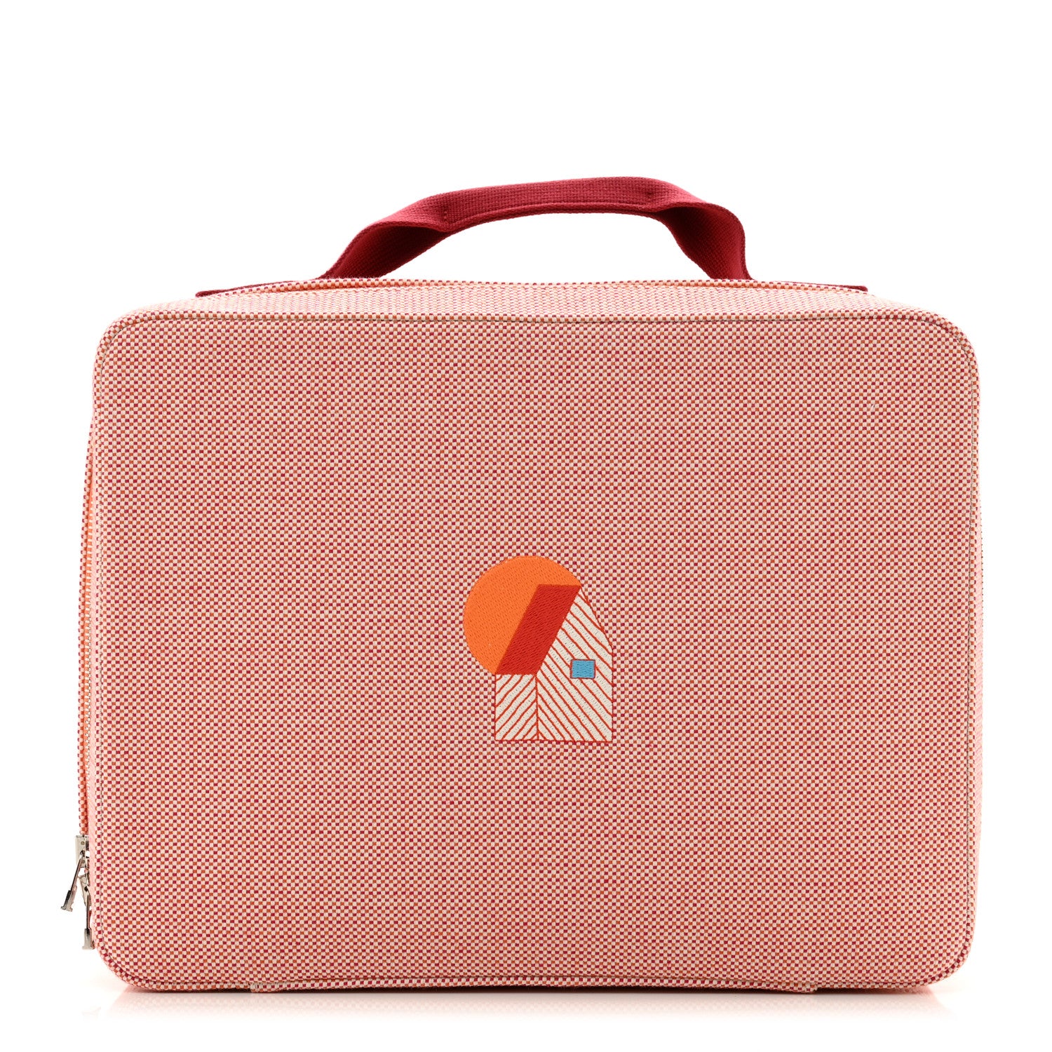 Hermes Cotton Les Cabanes Case Orange FRAMBOISE 1 of 6