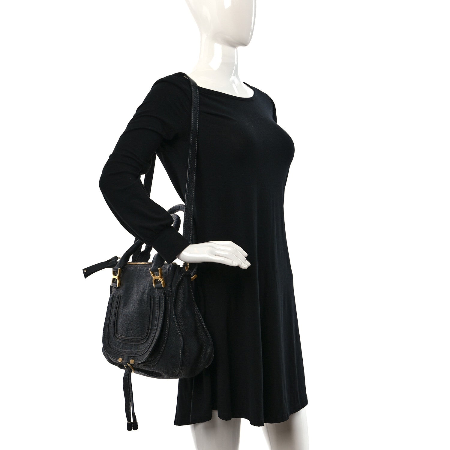 Chloe Calfskin Medium Marcie Satchel Black 2 of 8