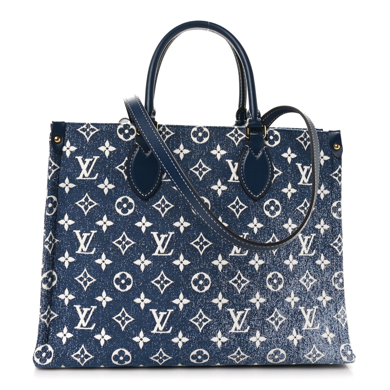 Louis Vuitton Monogram Jacquard Denim Onthego MM Bleu 1 of 9