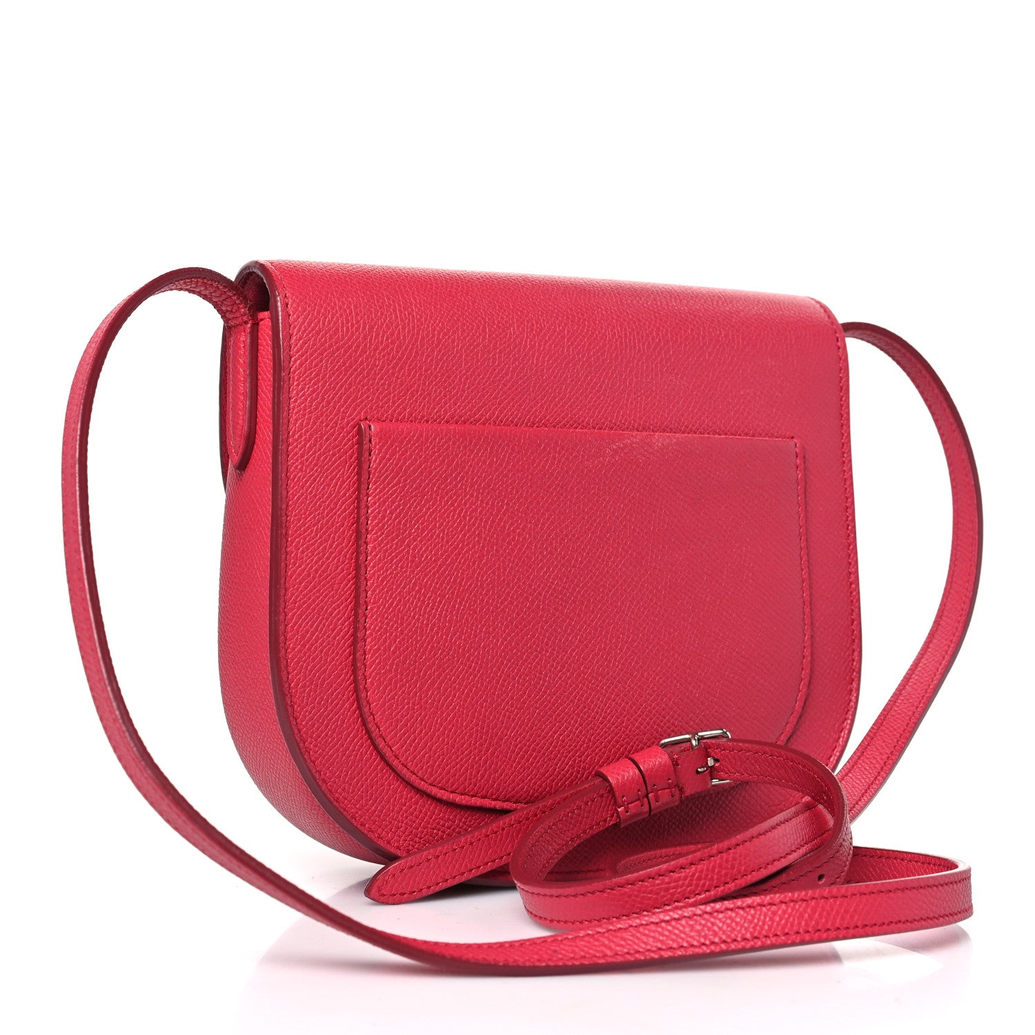 Celine Grained Calfskin Small Trotteur Dark Pink 3 of 10