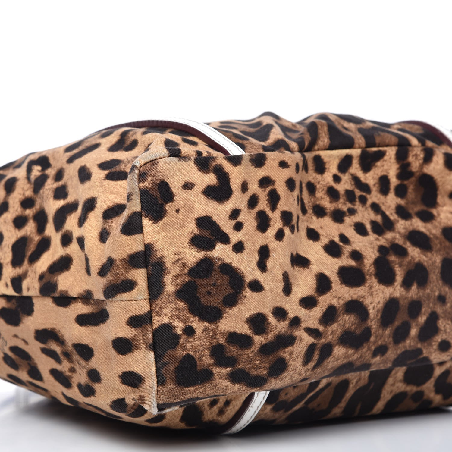 Dolce & Gabbana Canvas Leopard Print Medium Tote White 6 of 9