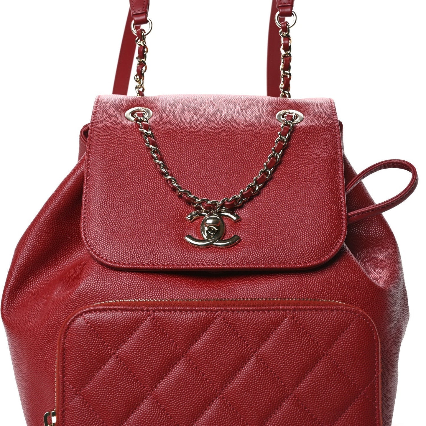 Caviar Quilted Business Affinity Backpack Red
