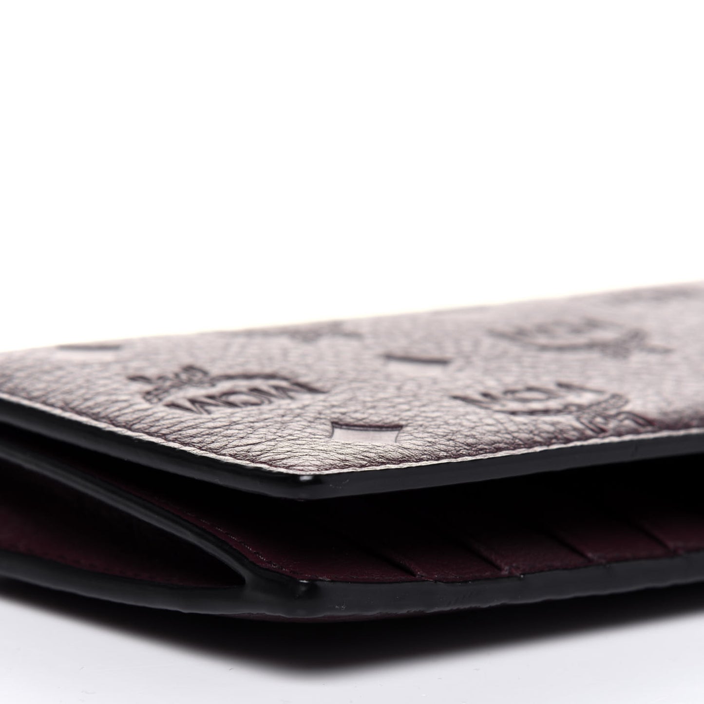 Calfskin Signature Monogram Klara Two Fold Wallet Rustic Brown