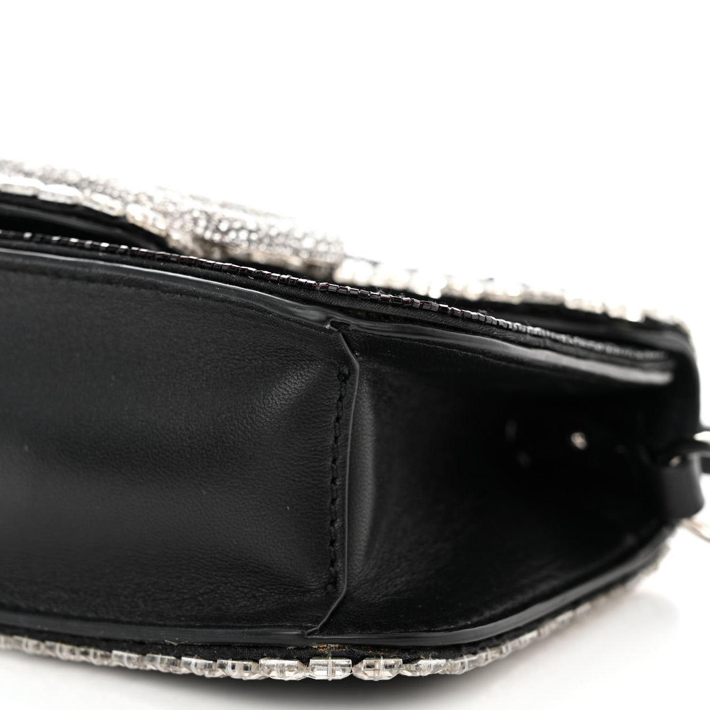 Swarovski Crystal Embroidered Vlogo Small Loco Shoulder Bag Crystal Black