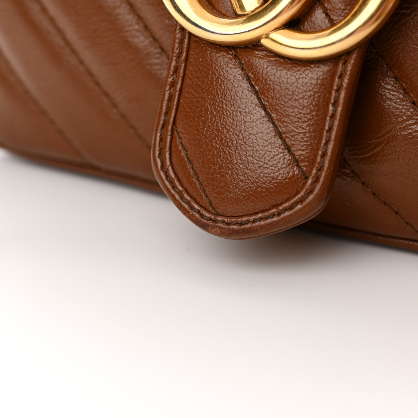 Azalea Calfskin Matelasse Diagonal Mini GG Marmont Shoulder Bag Cuir