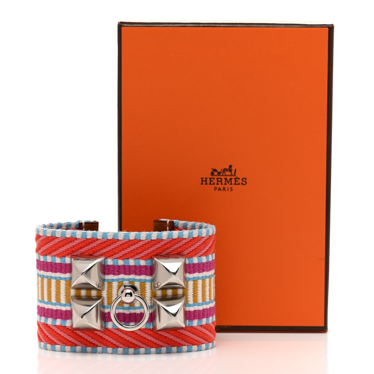 Hermes Toile Swift Cavale CDC Bracelet Capucine Magnolia Gold 6 of 6