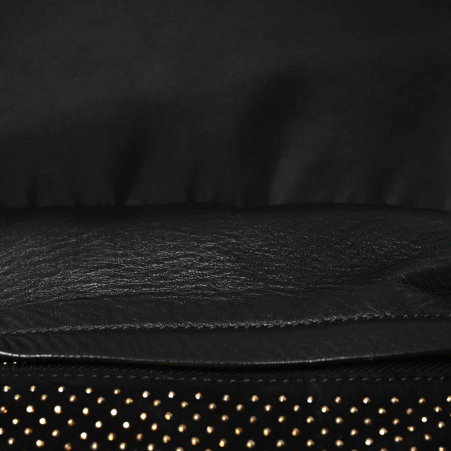 Nylon Goatskin Studded Palazzo Medusa Backpack Black