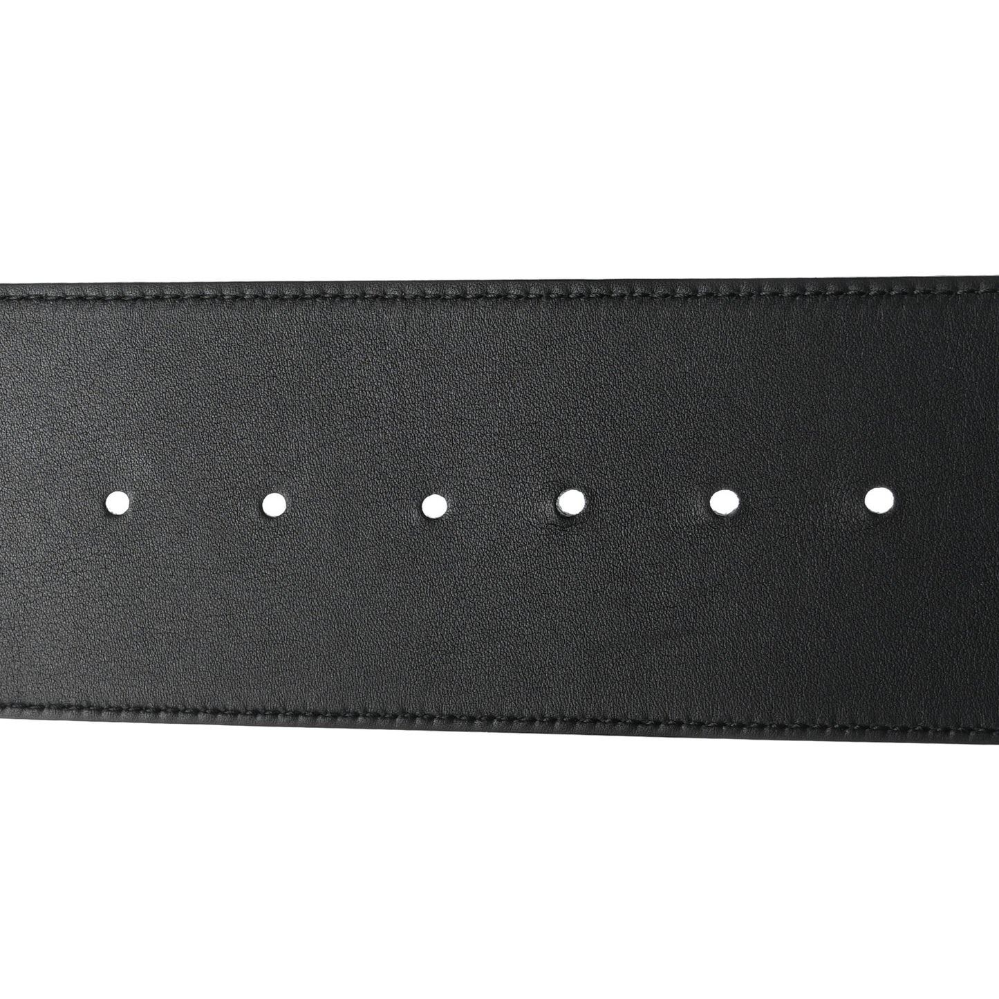 Moon Calfskin Pearl Double G 70mm Belt 90 36 Black Cream