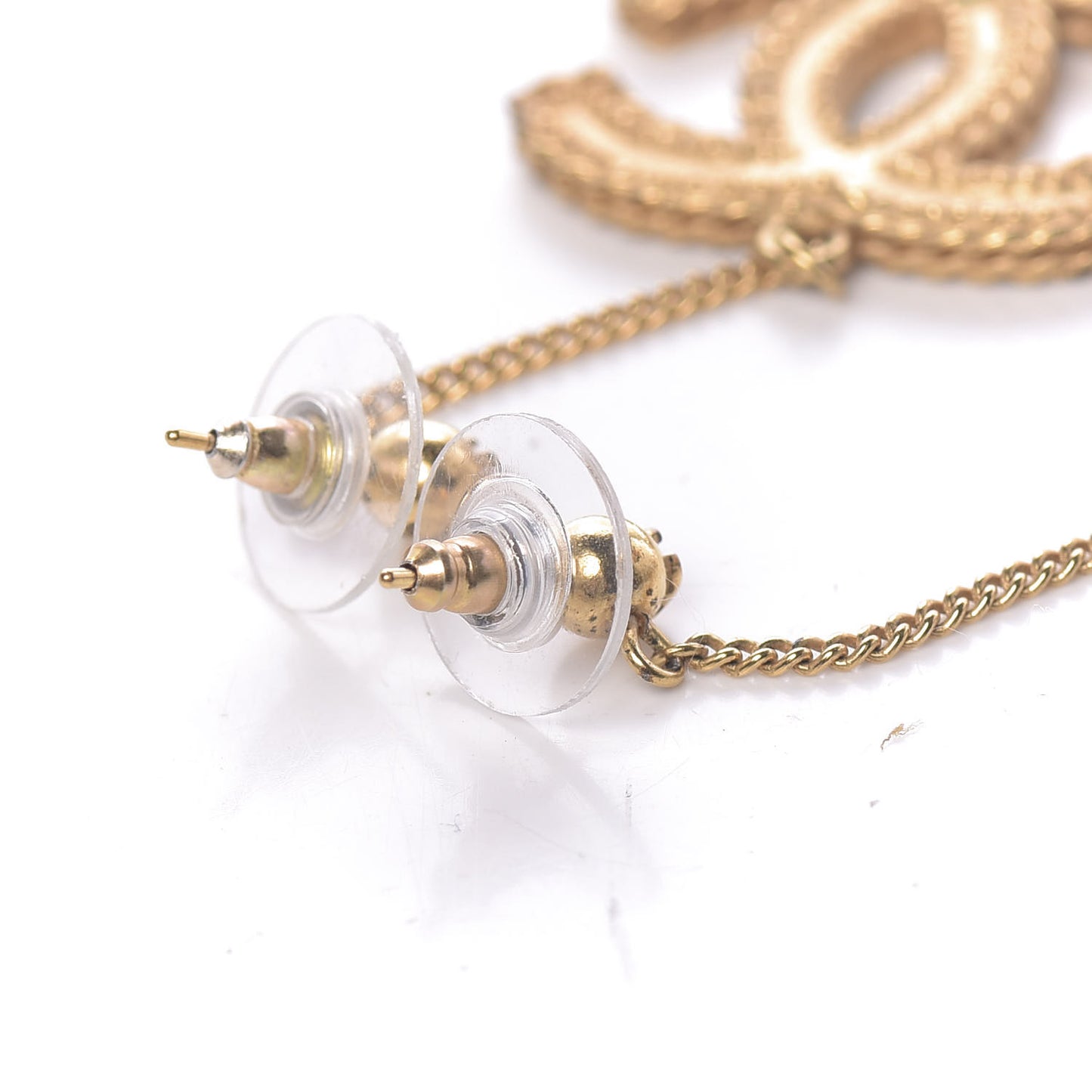 CC Drop Earrings Matte Gold