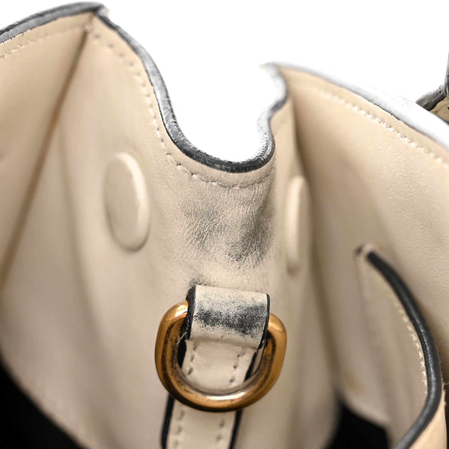 Saffiano Cuir Calfskin Small Monochrome Top Handle Tote White