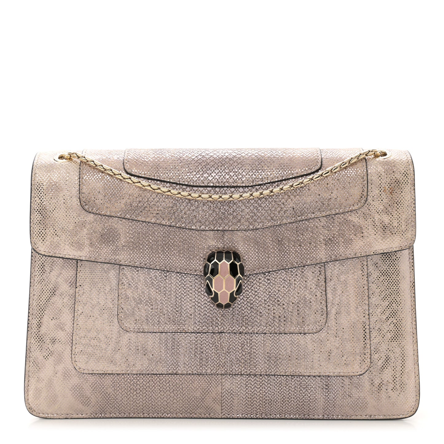 Metallic Karung Serpenti Forever Crossbody Rosa Di Francia