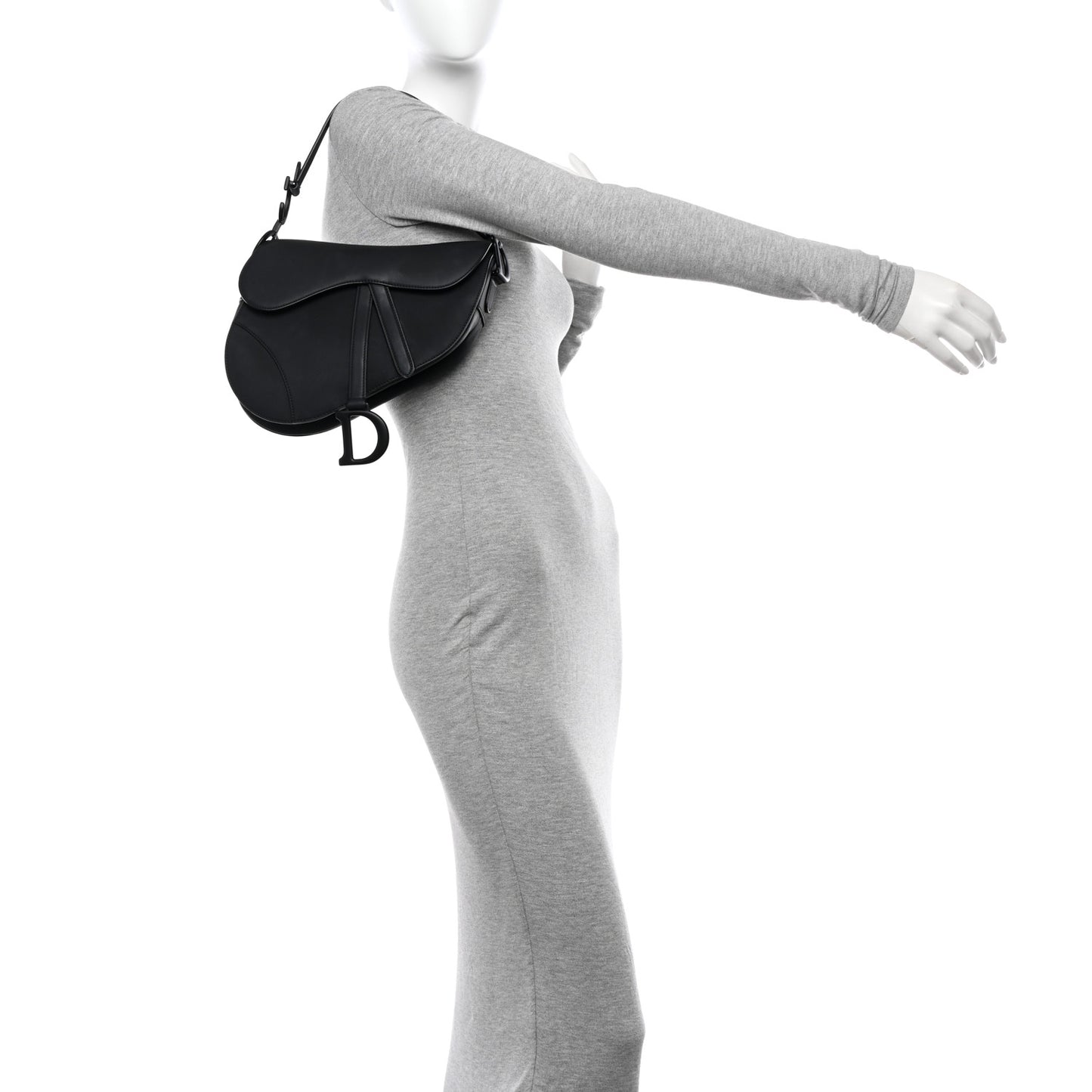 Ultra Matte Calfskin Saddle Bag Black