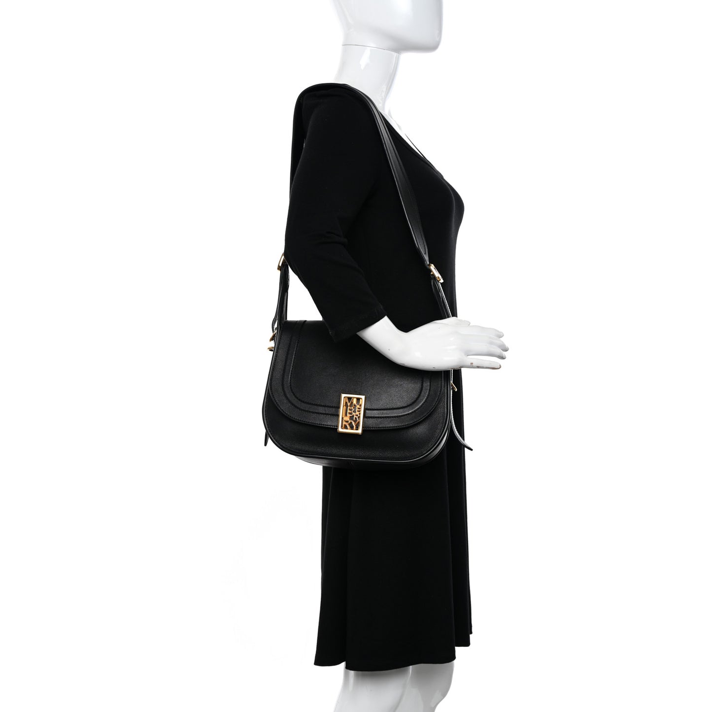 Silky Calfskin Sadie Satchel Black