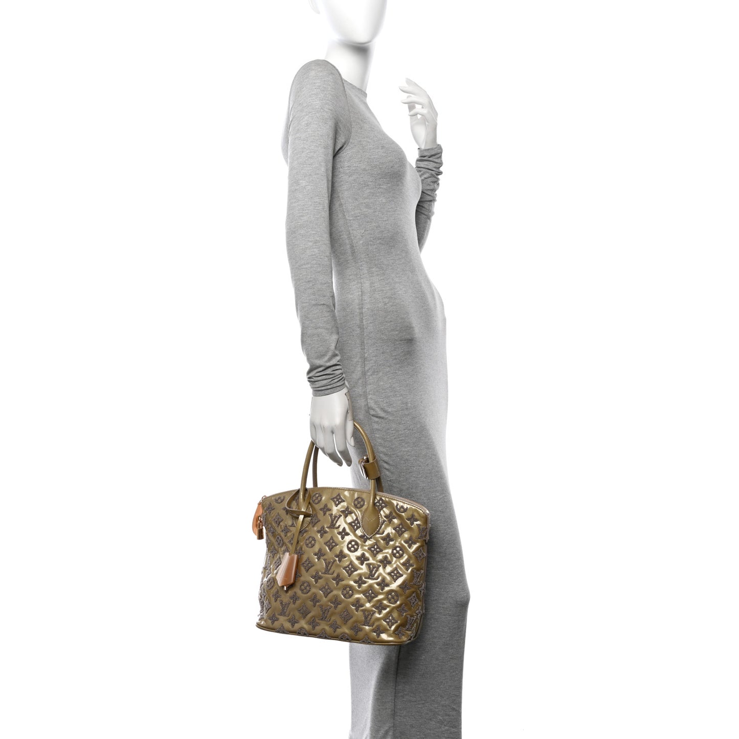 Patent Lambskin Fascination Lockit Gris