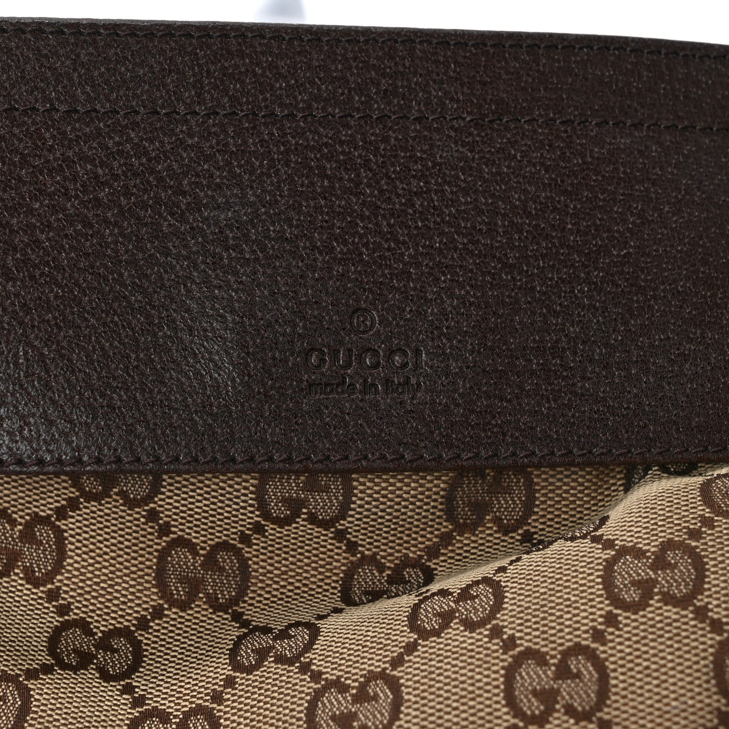 GG Monogram Web Double Pocket Belt Bag Dark Brown