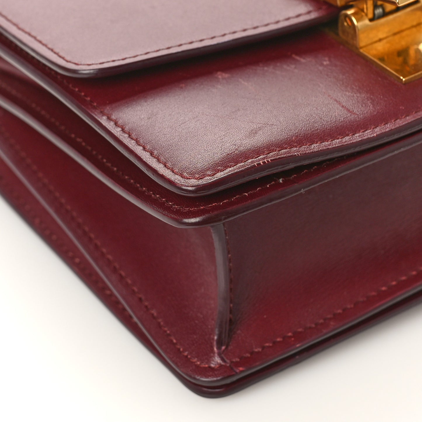 Box Calfskin Small Classic Box Flap Bag Burgundy