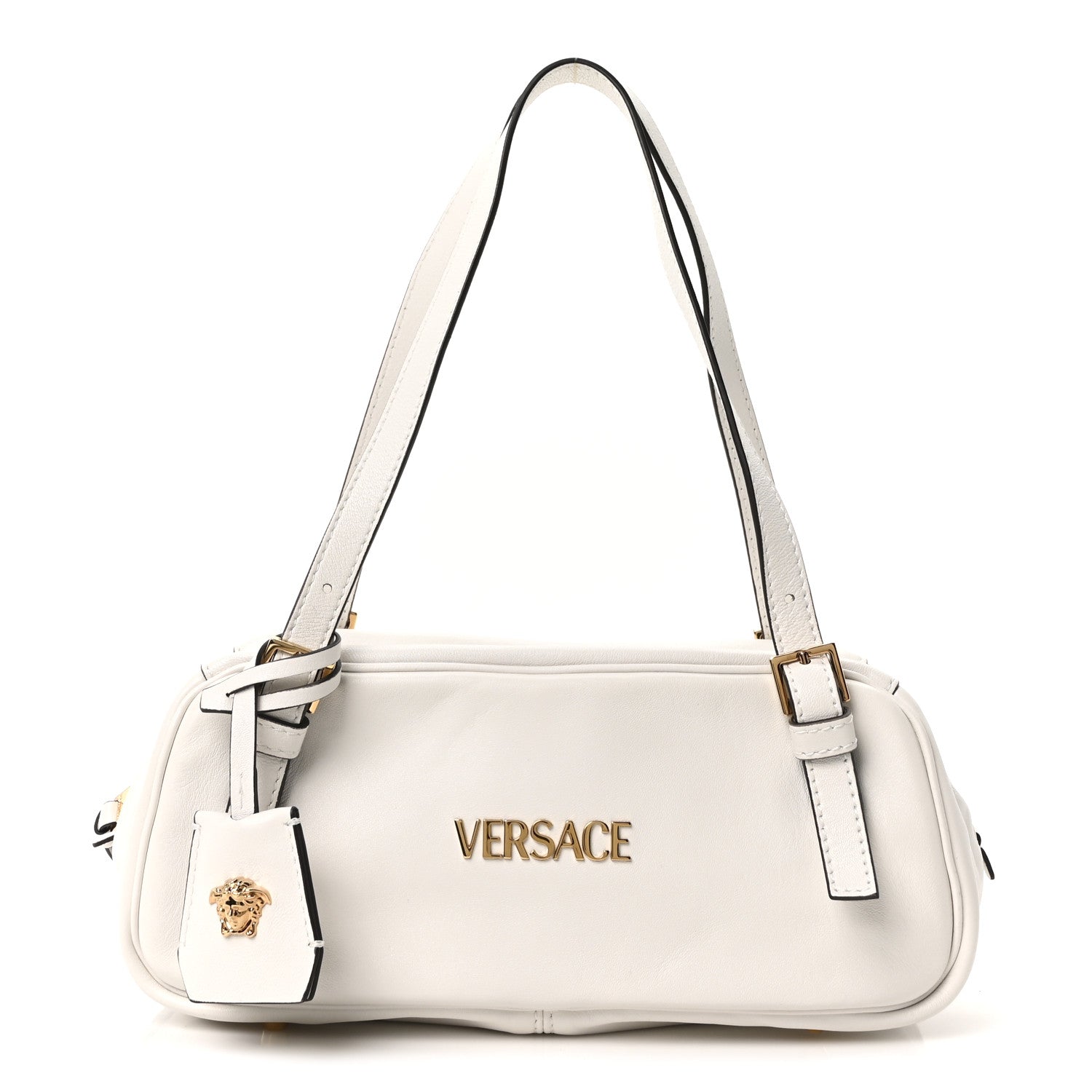 Versace Nappa Bowling Bag White 1796769 – FASHIONPHILE