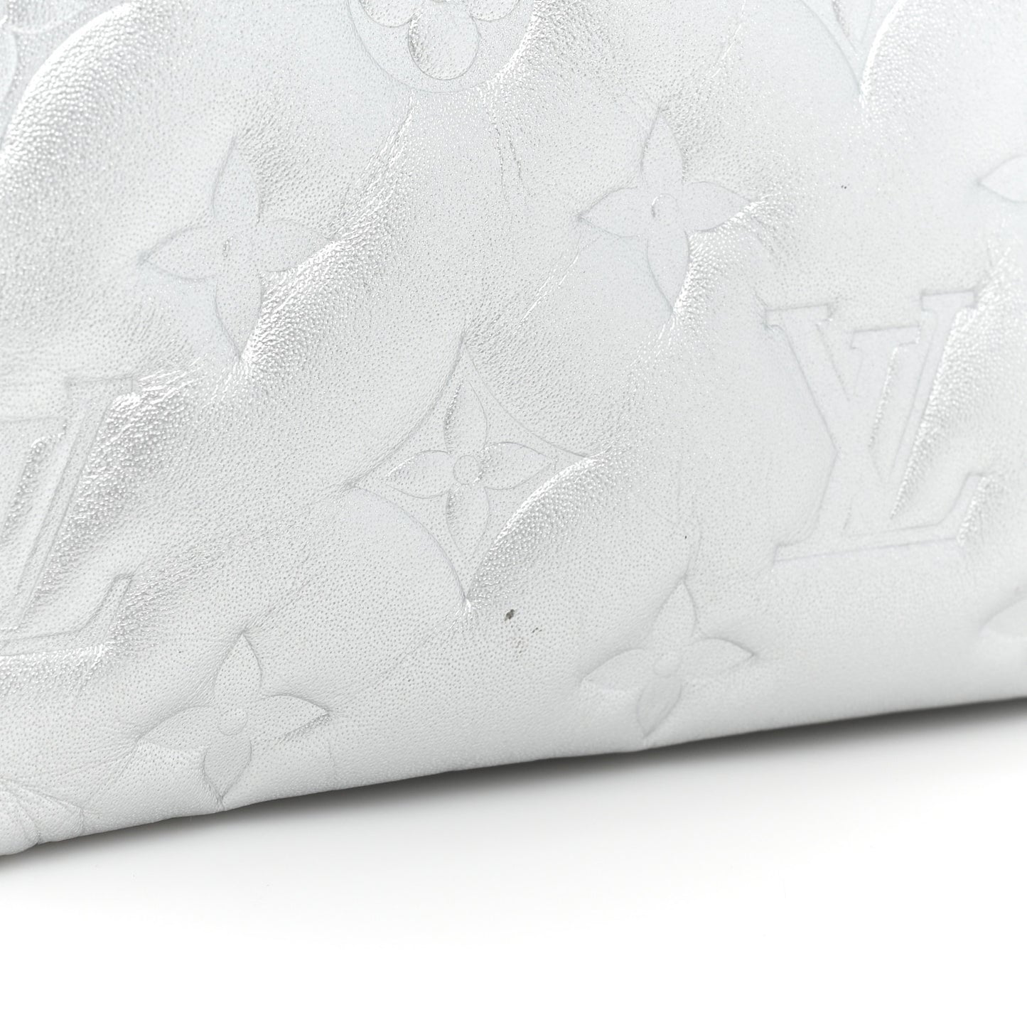 Lambskin Embossed Monogram Coussin BB Silver