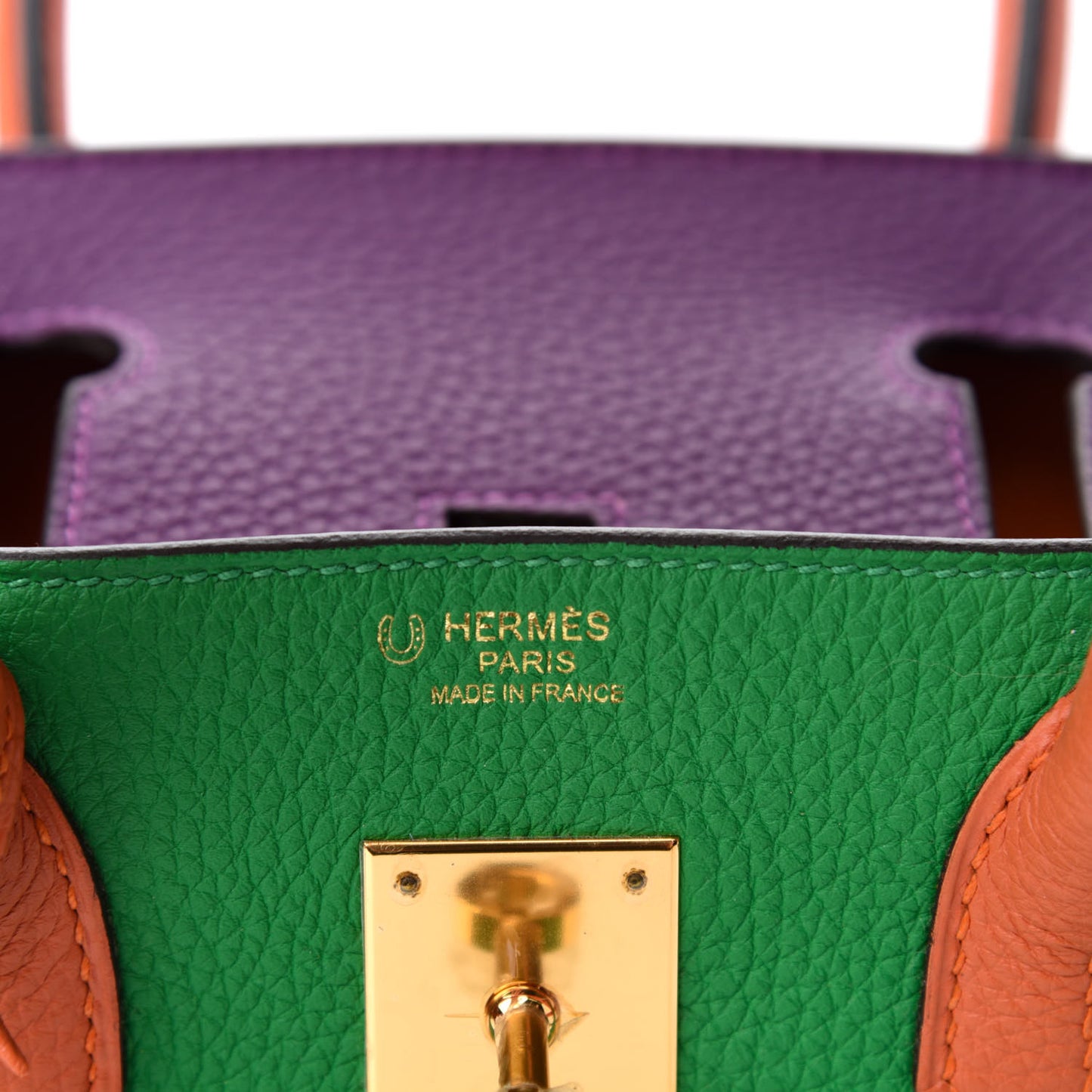 Togo Horseshoe Birkin 30 Anemone Bambou Orange