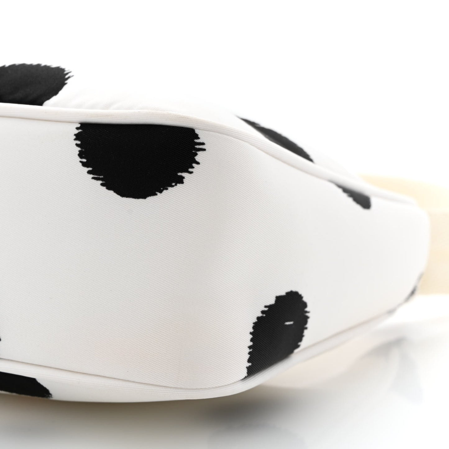 Tessuto Nylon Polka-Dot Mini Re-Edition 2000 Bag White Black