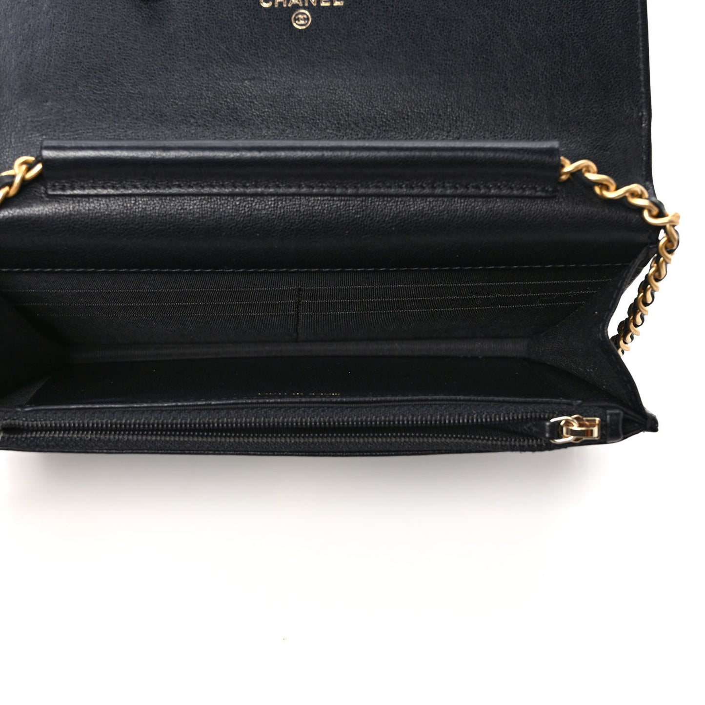 Lambskin Quilted Infinity Wallet On Chain WOC Black