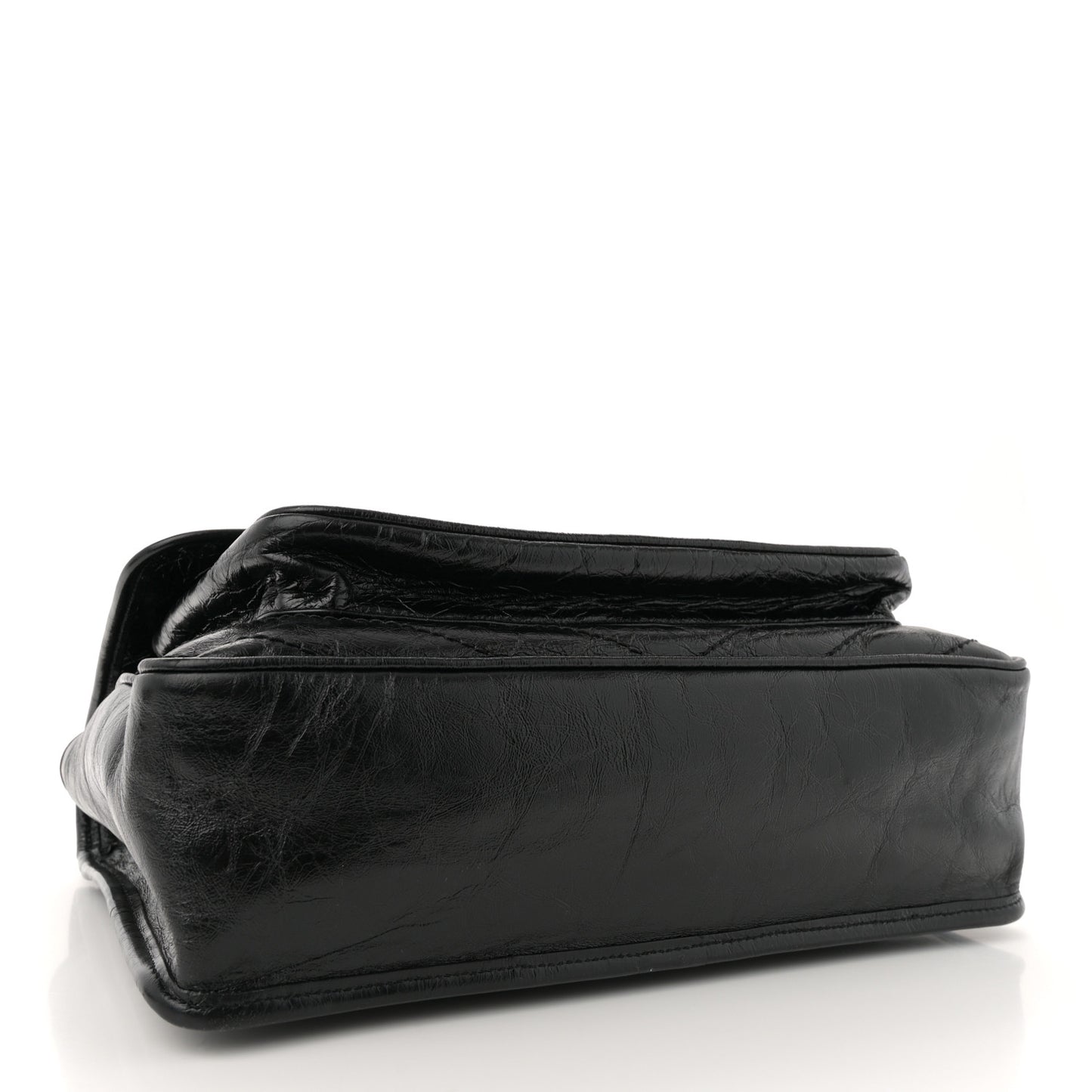 Crinkled Calfskin Matelasse Monogram Large Niki Chain Satchel Black