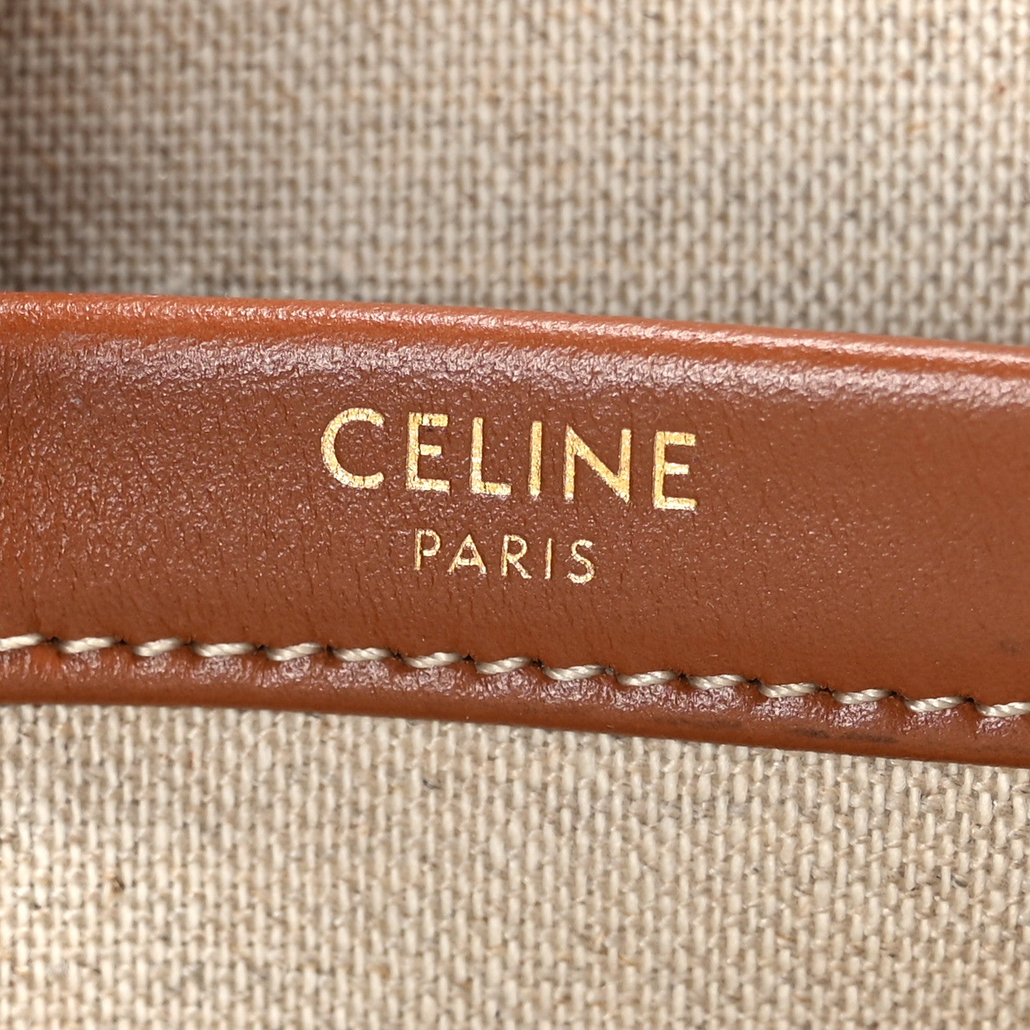 Celine Canvas Calfskin All Over Print Small Cabas Thais White Tan 6 of 10
